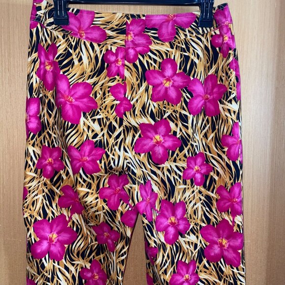 Escada By Margaretha Ley Womens Pants Size 40 Multicolor Y2K Floral Ankle - Picture 5 of 8